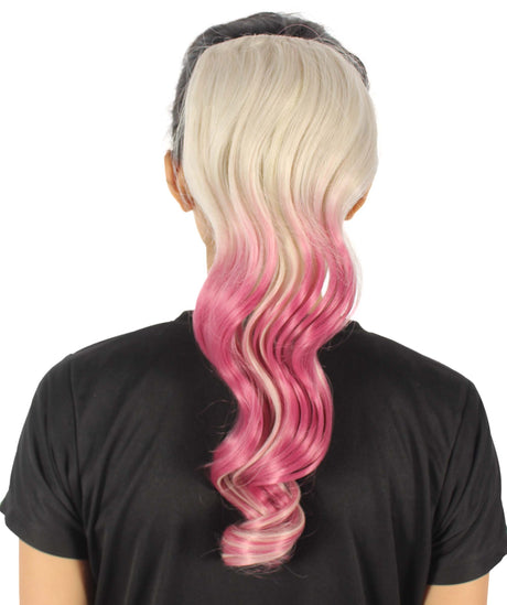 Blonde/Red Vibrant Ombre Ponytail Extension