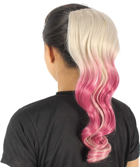 Blonde/Red Vibrant Ombre Ponytail Extension