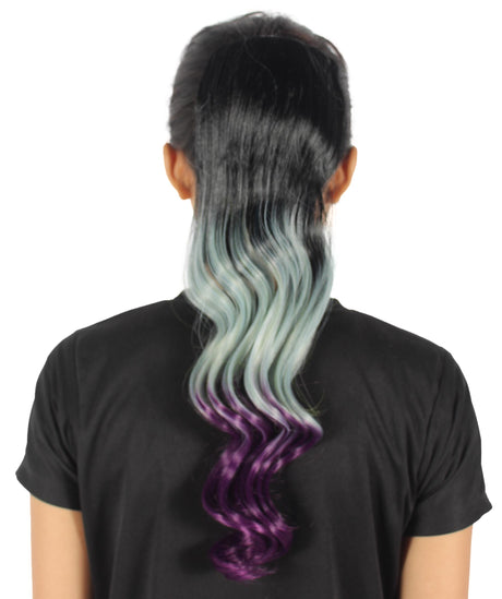 Black/Multi Color Vibrant Ombre Ponytail