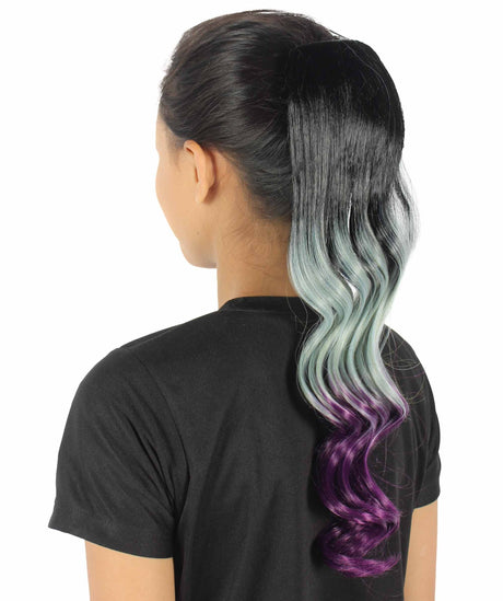 Black/Multi Color Vibrant Ombre Ponytail