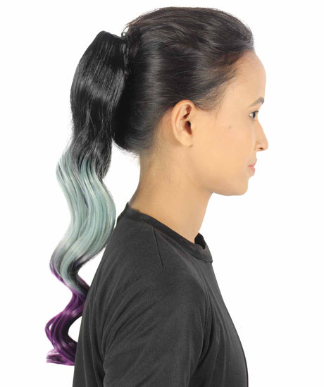 Black/Multi Color Vibrant Ombre Ponytail