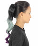 Black/Multi Color Vibrant Ombre Ponytail