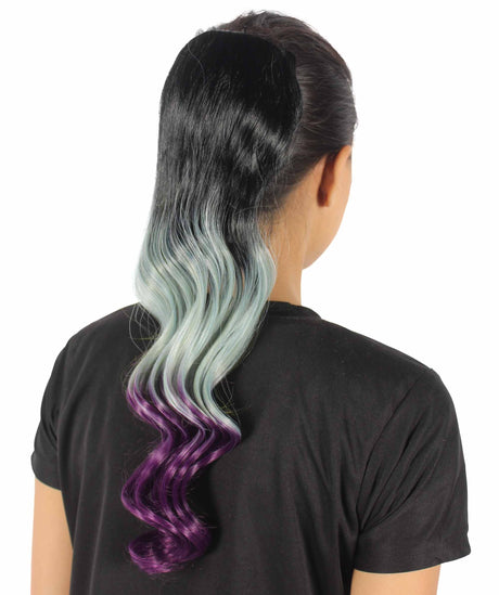 Black/Multi Color Vibrant Ombre Ponytail
