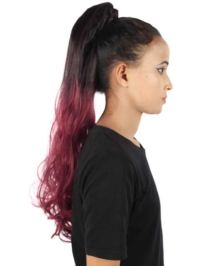 Black/Red Vibrant Ponytail Ombre Extension