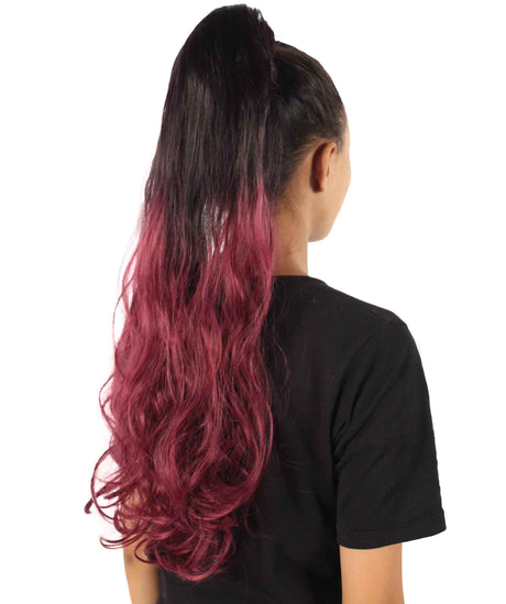 Black/Red Vibrant Ponytail Ombre Extension