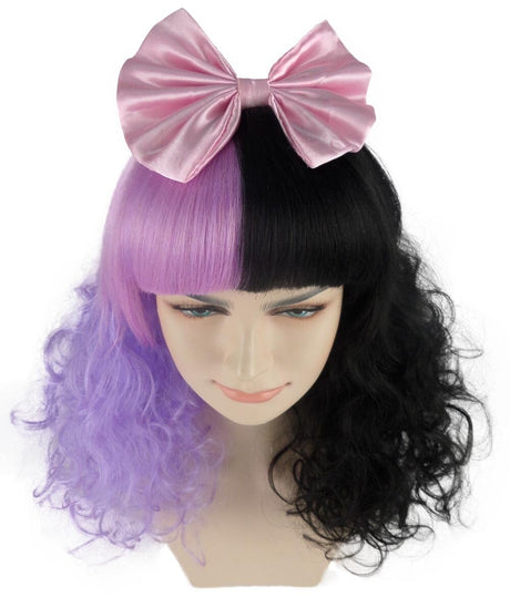 Women's Two Tone Pin Up Style Wig with Pastel Bow - Adult Fashion Wigs | HPO